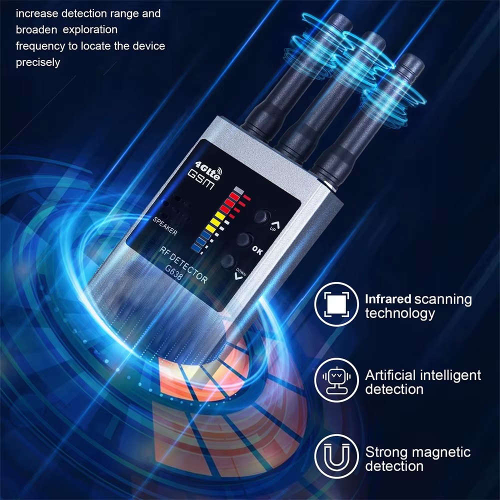 Wireless RF Signal Detector Bug GSM Audio GPS Tracker Mini Camera Finder Camera IR Scanning AI Standby Automatic Detection G638W - Image 3